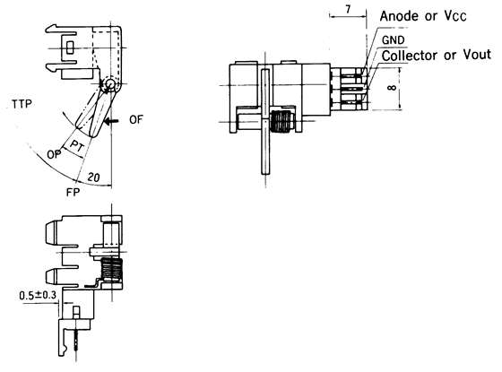 光电开关OS-5202-2尺寸规格