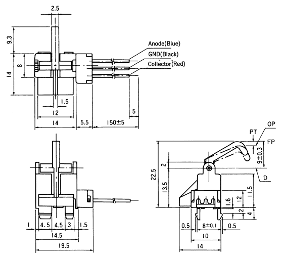 光电开关OS-5002尺寸规格