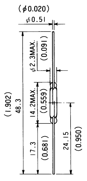干簧管（磁性开关/磁簧开关）HYR-1559尺寸规格