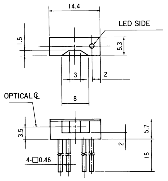 光电传感器（光学传感器）OM-2607尺寸规格
