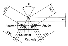 光电传感器（光学传感器）OM-2607针脚图（仰视）