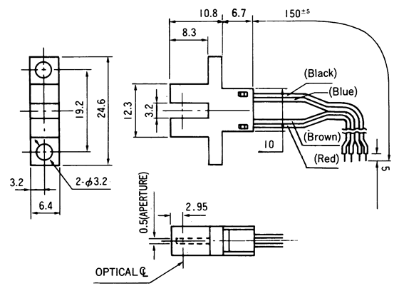 光电传感器（光学传感器）OJ-3001尺寸规格
