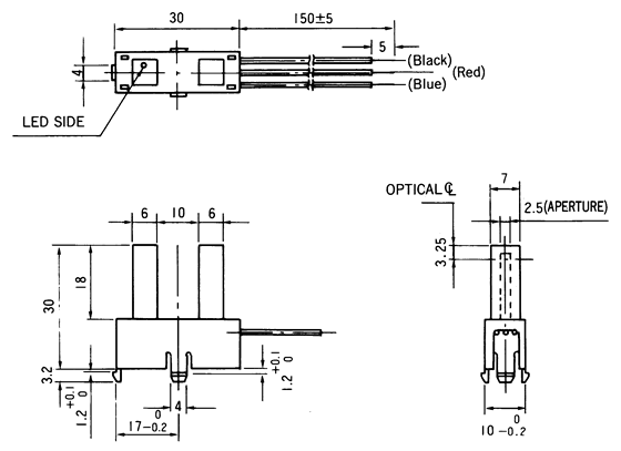 光电传感器（光学传感器）OJ-5402尺寸规格