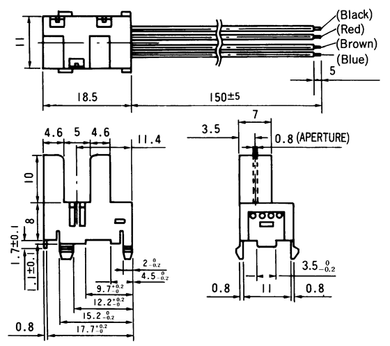光电传感器（光学传感器）OJ-5101尺寸规格