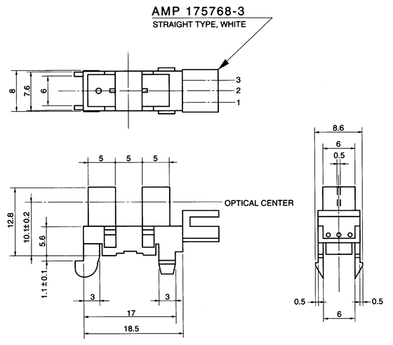 光电传感器（光学传感器）OJ-690201-701尺寸规格