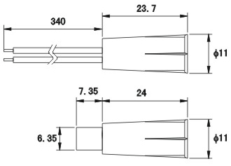 门磁开关（磁性开关/接近开关/接近传感器）PS-1640、PS-1641超短型尺寸规格