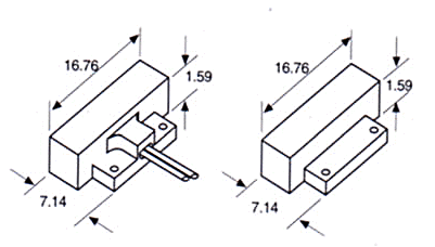 门磁开关（磁性开关/接近开关/接近传感器）DC-1571尺寸规格