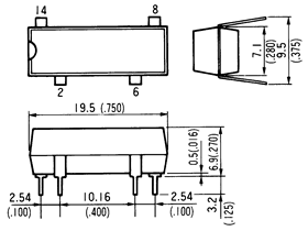 干簧继电器（磁簧继电器/舌簧继电器）DF 系列尺寸