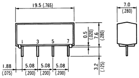 SIP/DH系列干簧继电器（磁簧继电器/舌簧继电器）尺寸规格2