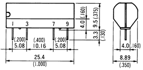 SIP/SD系列干簧继电器（磁簧继电器/舌簧继电器）尺寸1