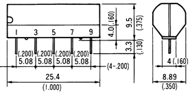 SIP/SD系列干簧继电器（磁簧继电器/舌簧继电器）尺寸2