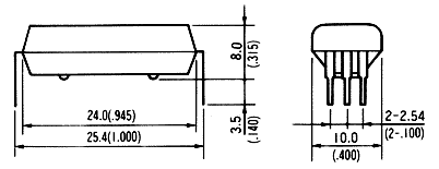 PE1C系列干簧继电器（磁簧继电器/舌簧继电器）尺寸