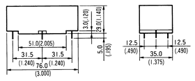 PG1A, 1B干簧继电器（磁簧继电器/舌簧继电器）尺寸
