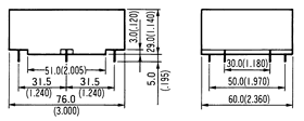 PG2A, 2B, 1D干簧继电器（磁簧继电器/舌簧继电器）尺寸