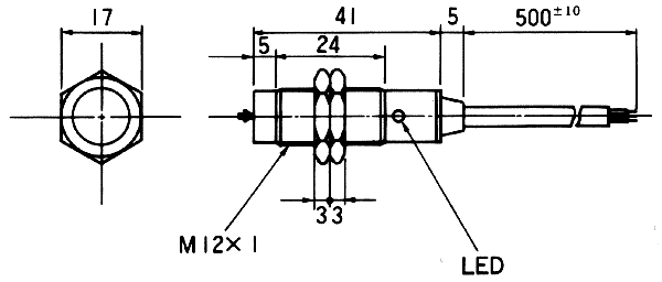 MS-1000接近传感器（接近开关）尺寸