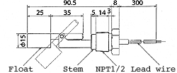 塑料液位开关（水位开关/液位传感器）MFS10-N2-1尺寸规格