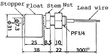 液位开关（液位传感器/水位开关）MFS21-E-2尺寸规格