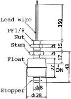 液位开关（液位传感器/水位开关）RFS2-2尺寸规格