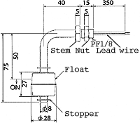 液位开关（液位传感器/水位开关）RFS4-1尺寸规格