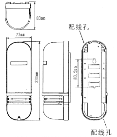 红外线检测器（防盗报警器/红外线报警器）XA-030D/060D/080D/100D尺寸规格1