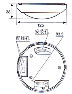 红外线检测器（防盗报警器/红外线报警器）HP-U-15C尺寸规格